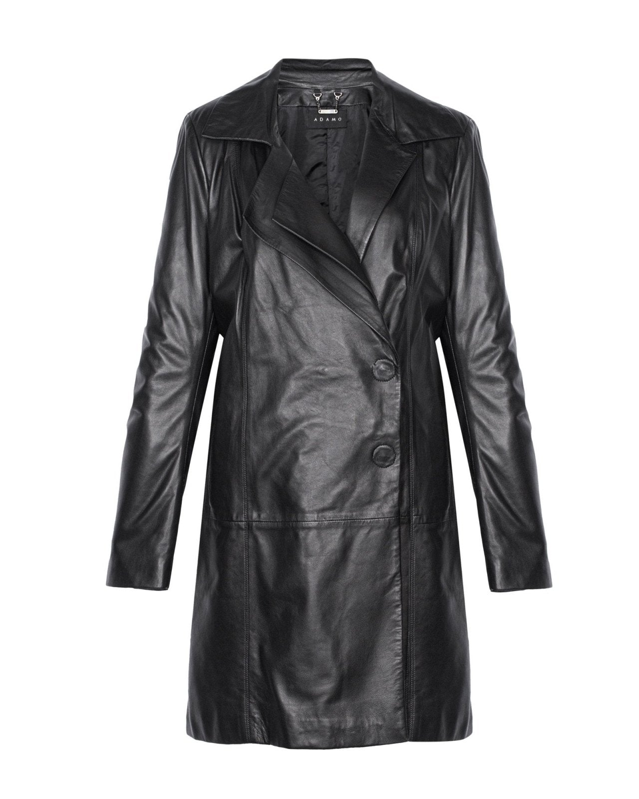 Black Leather Trench Coat - ADAMO