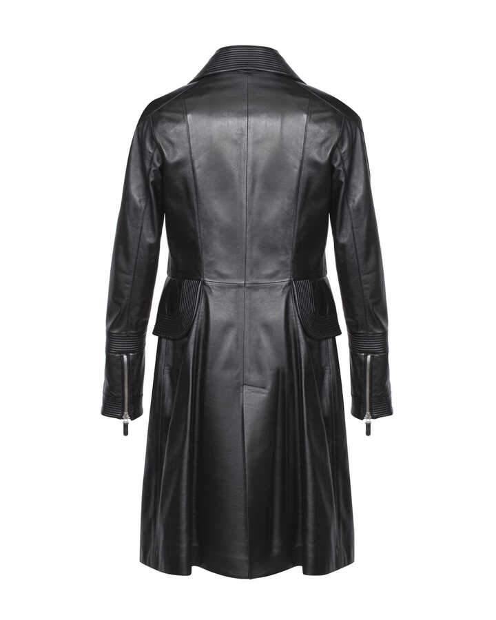 Black Leather Trench Coat - ADAMO