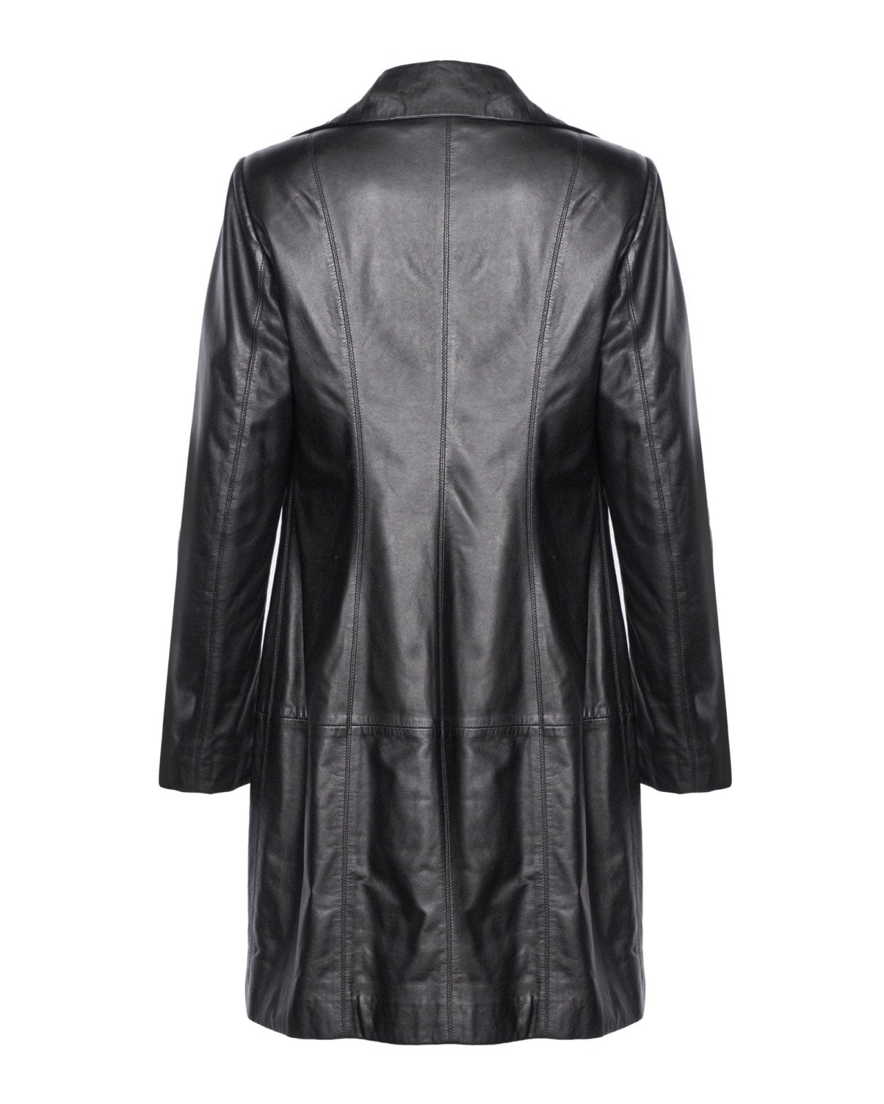 Black Leather Trench Coat - ADAMO