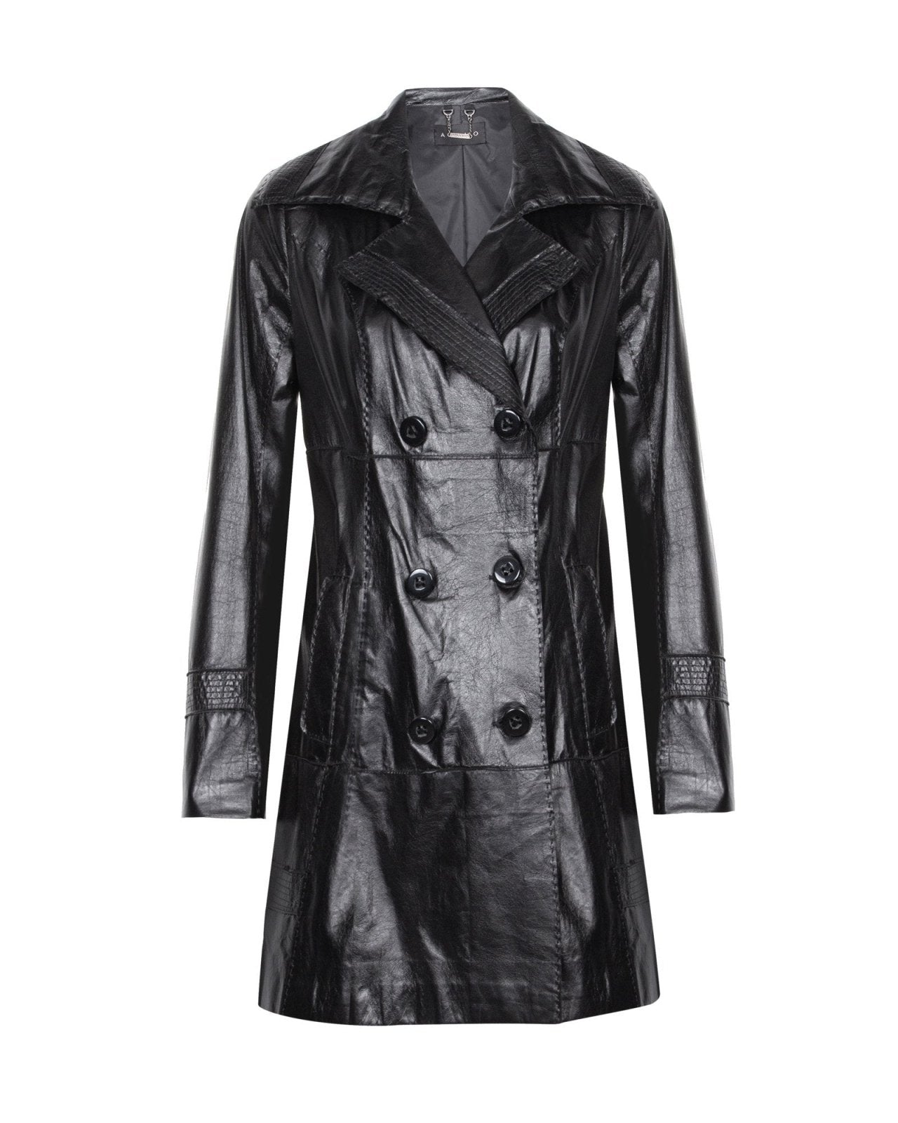 Black Leather Trenchcoat - ADAMO