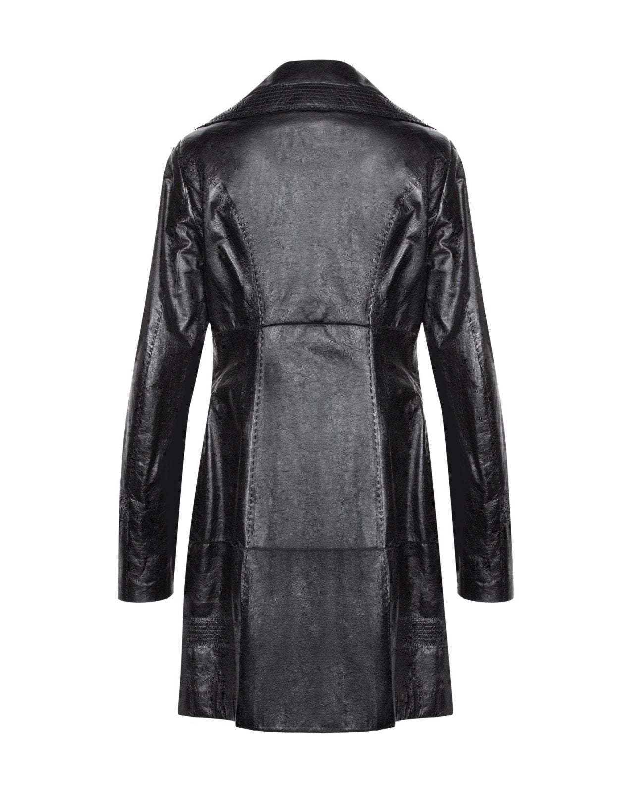 Black Leather Trenchcoat - ADAMO