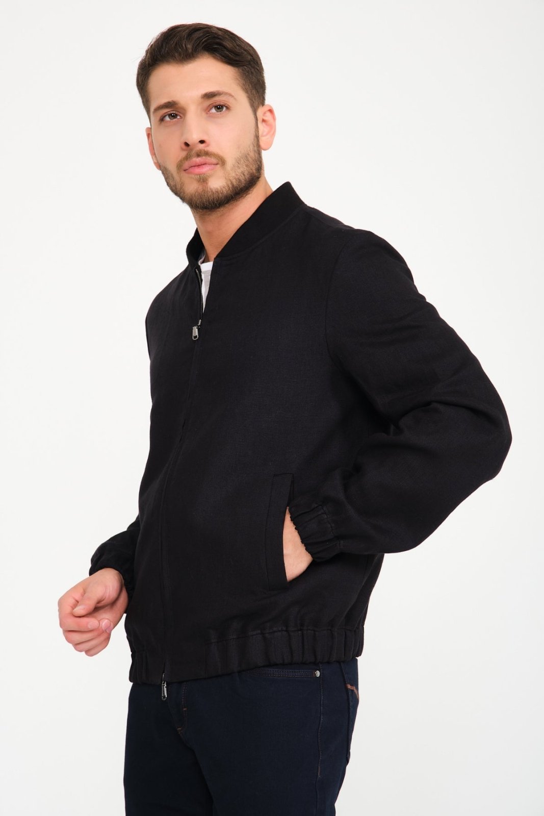 Black Linen Jacket - ADAMO