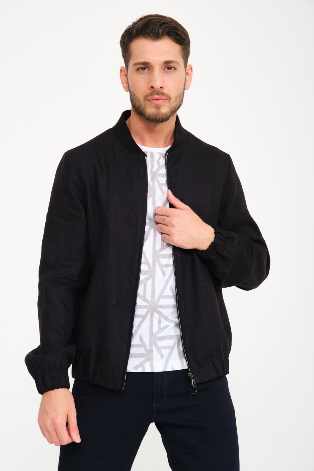 Black Linen Jacket - ADAMO