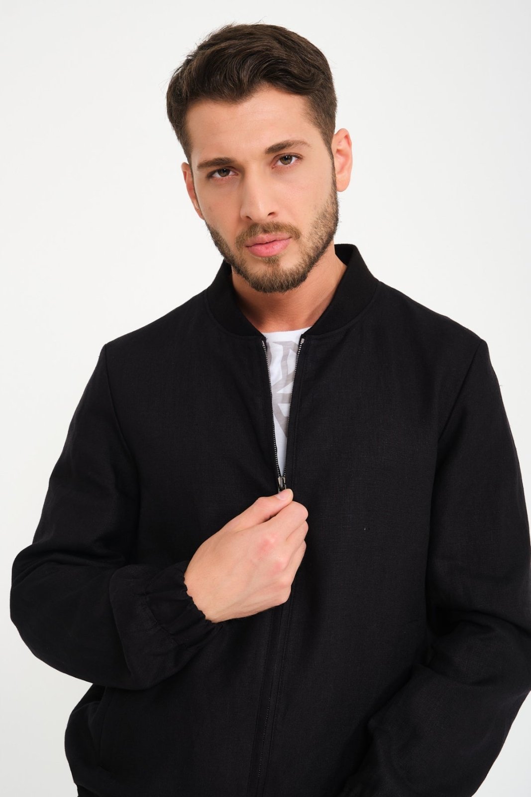 Black Linen Jacket - ADAMO