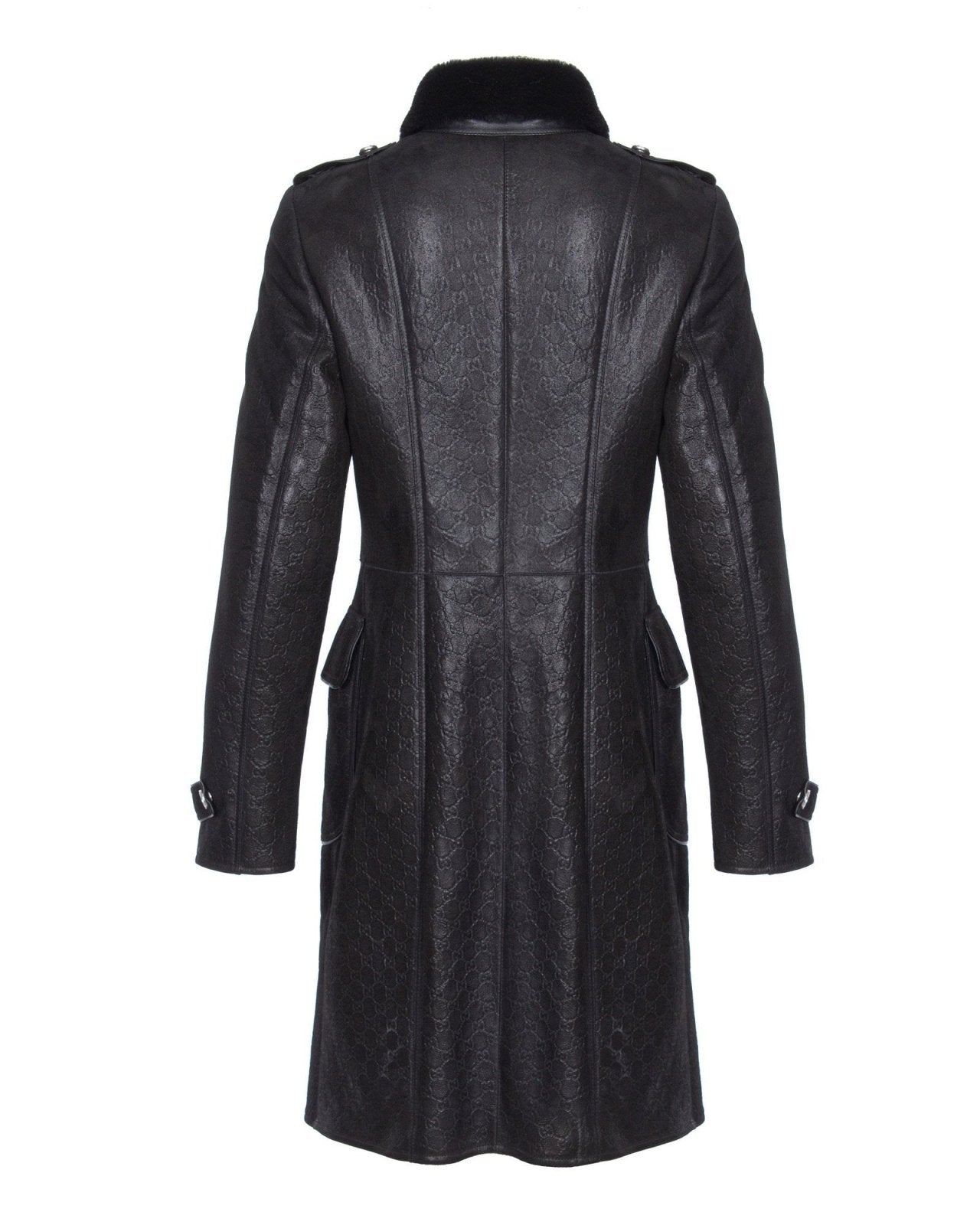 Black Long Leather Coat - ADAMO