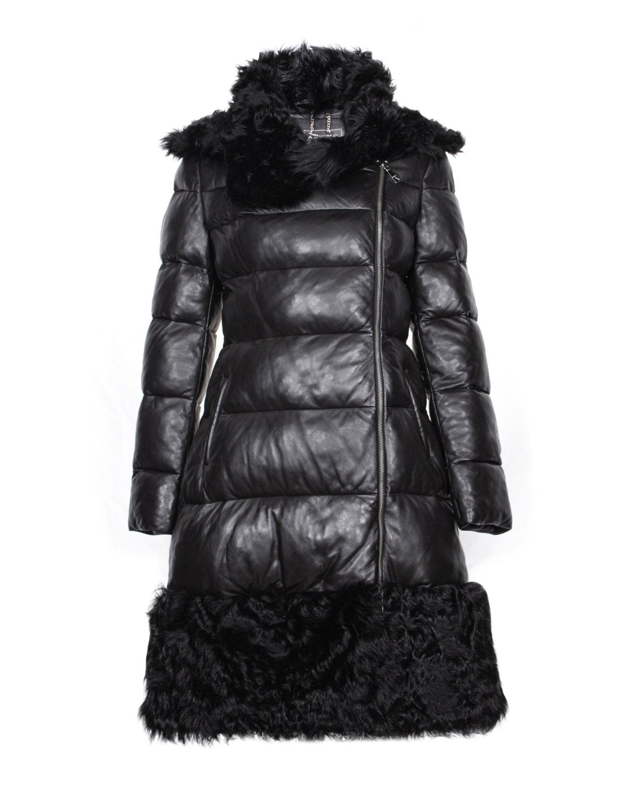 Black Long Leather Coat - ADAMO