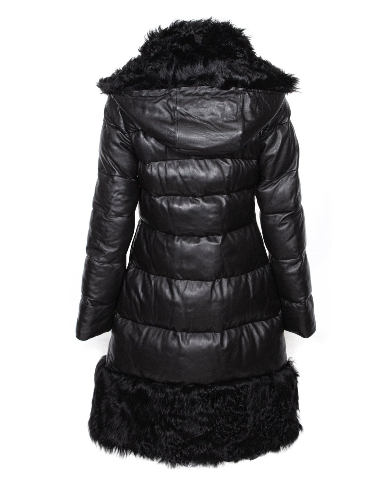 Black Long Leather Coat - ADAMO