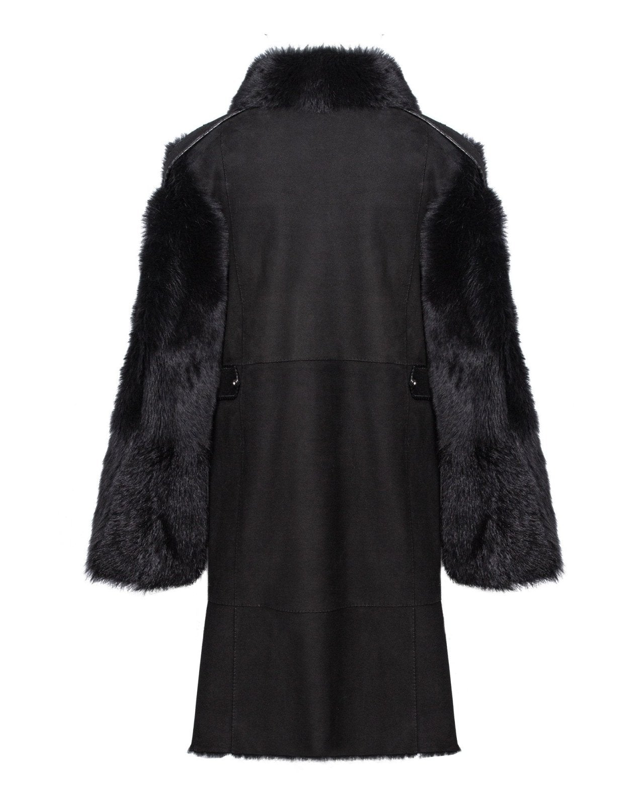 Black Long Leather Coat - ADAMO