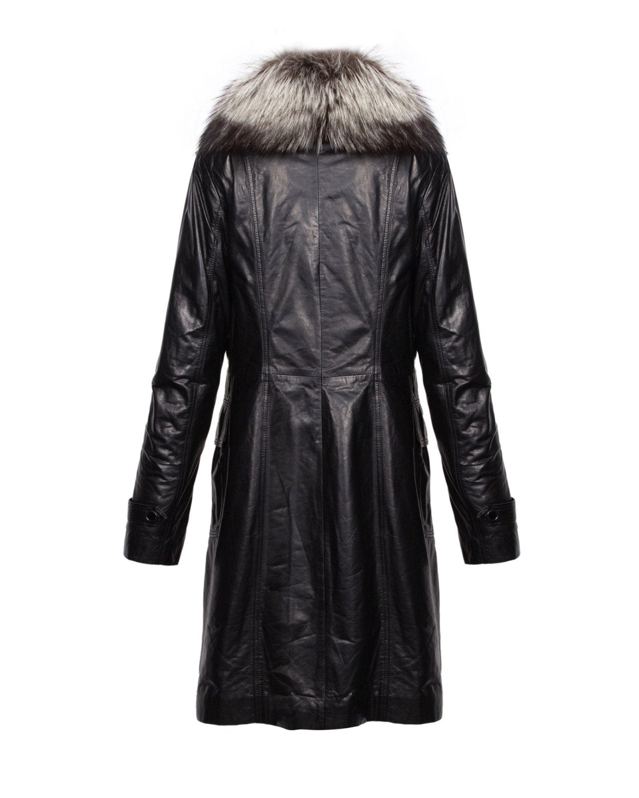 Black Long Leather Coat - ADAMO