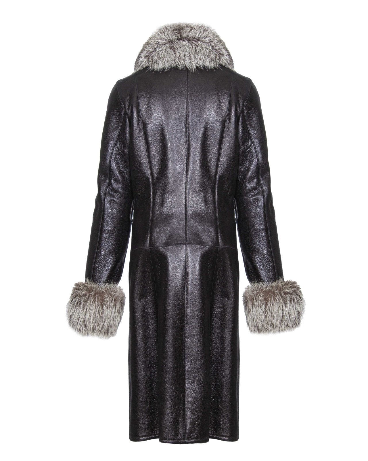 Black Long Leather Coat - ADAMO