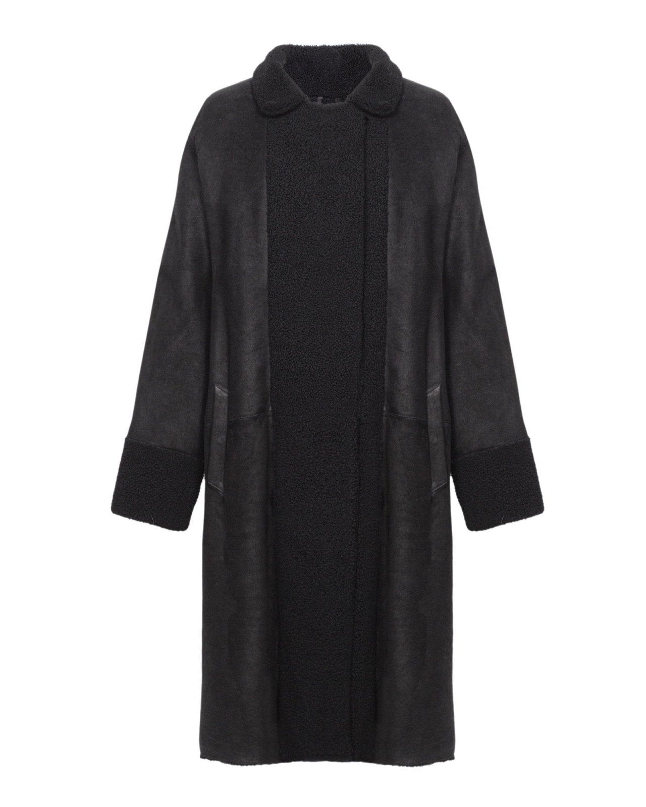 Black Long Leather Coat - ADAMO