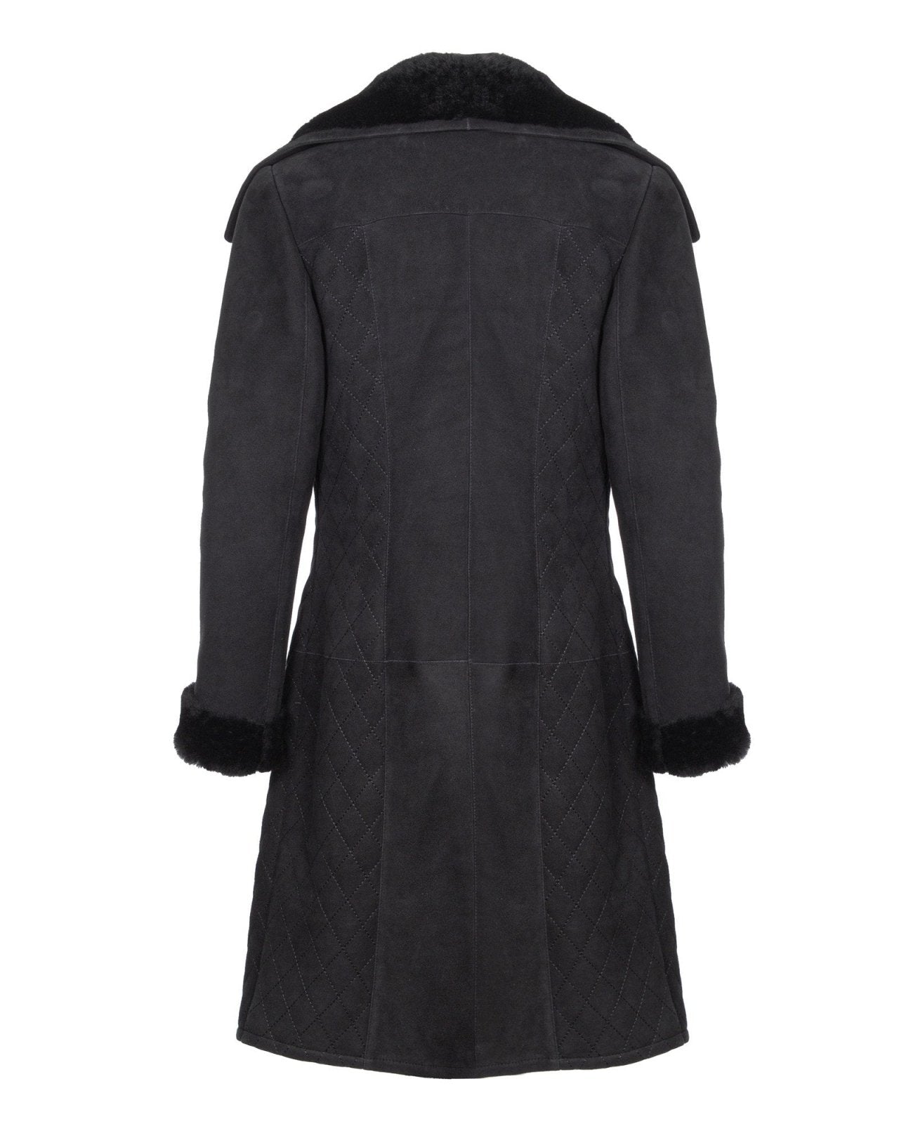 Black Long Leather Coat - ADAMO