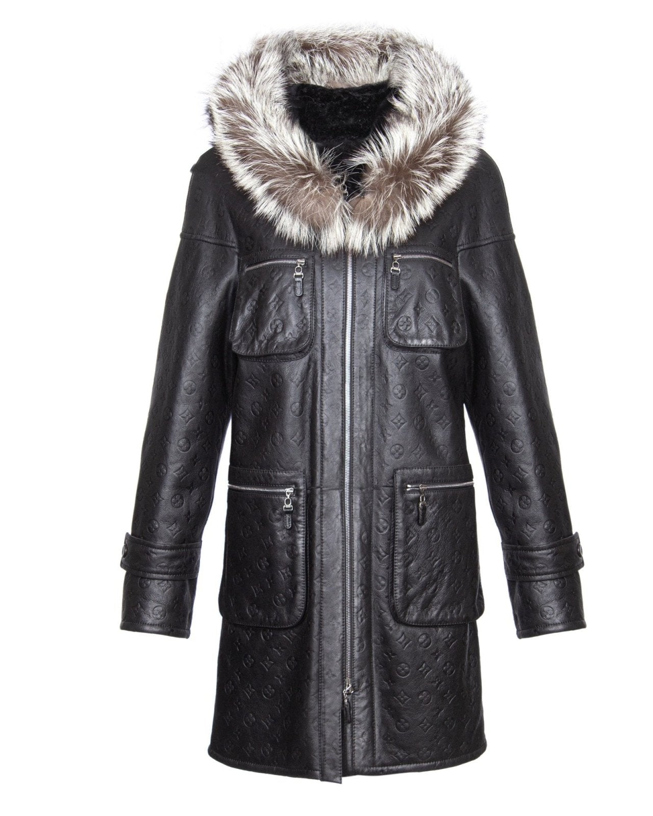 Black Long Leather Coat - ADAMO