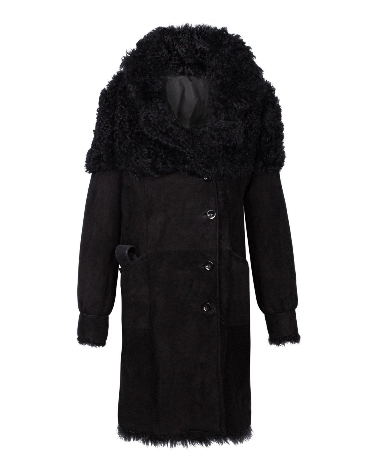 Black Long Leather Coat - ADAMO