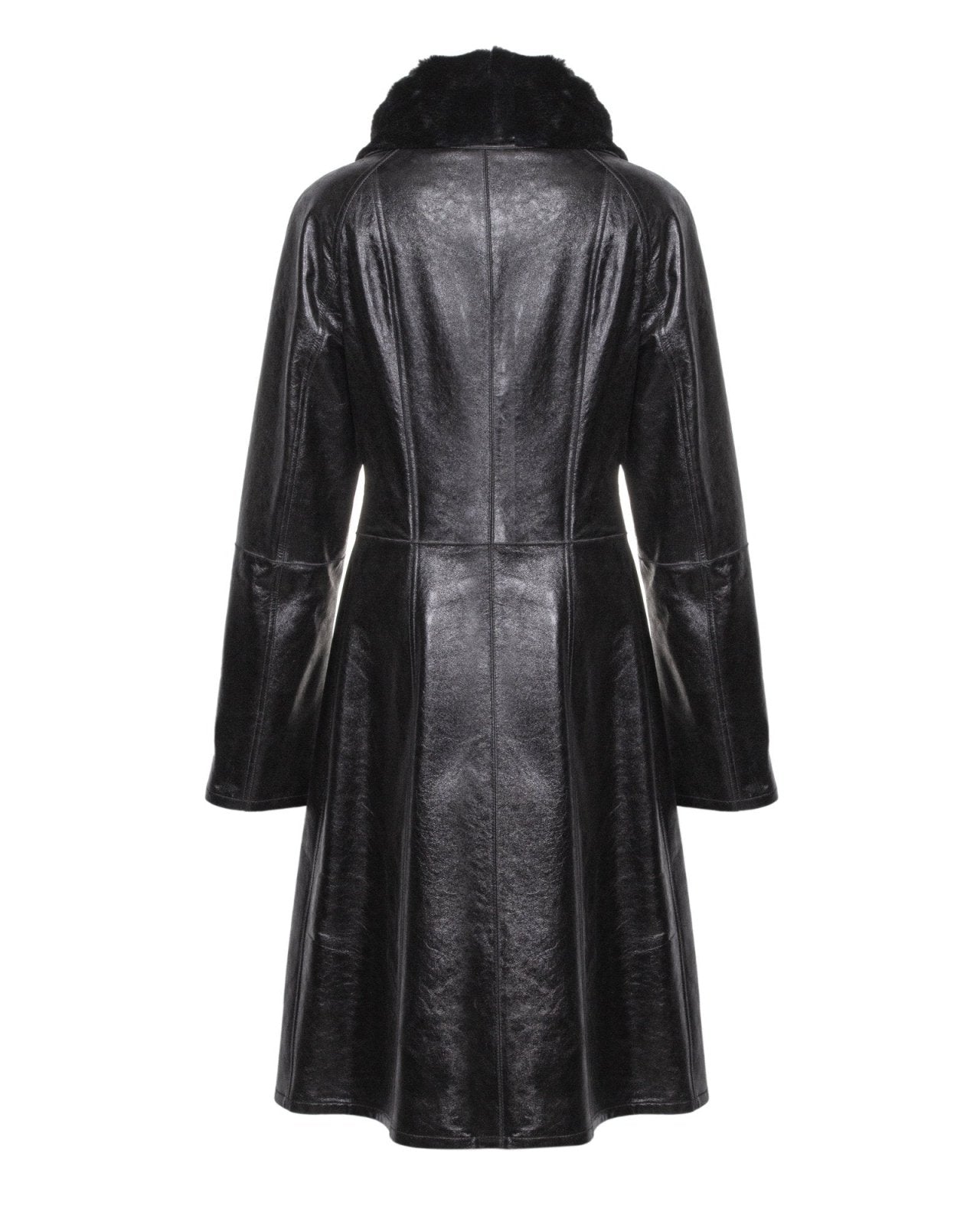 Black Long Leather Coat - ADAMO