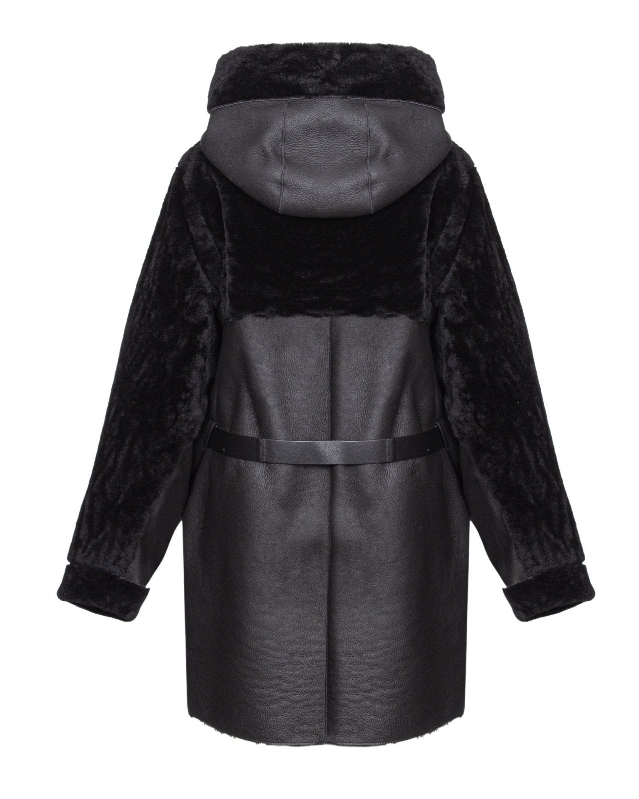 Black Long Leather Coat - ADAMO