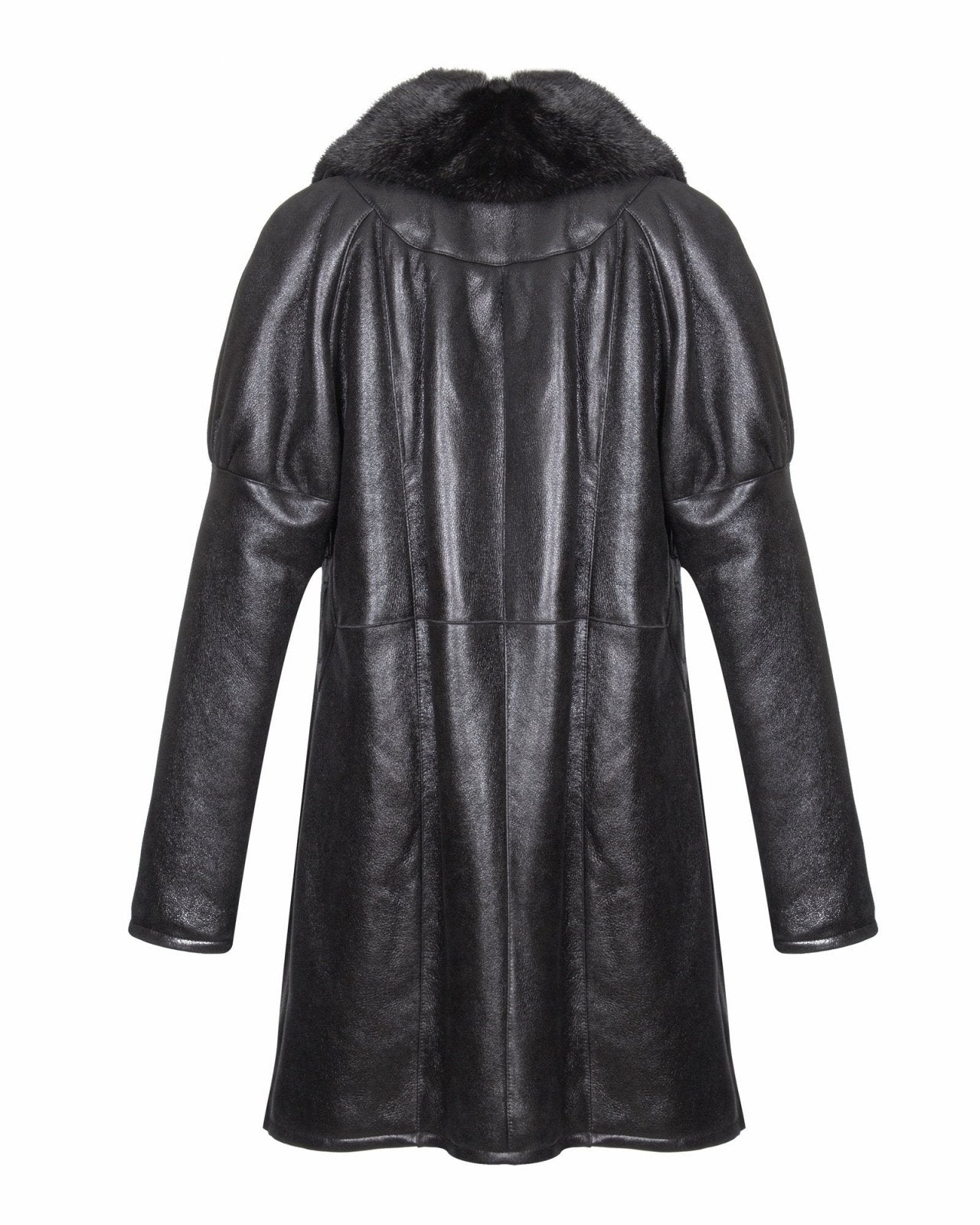 Black Long Leather Coat - ADAMO