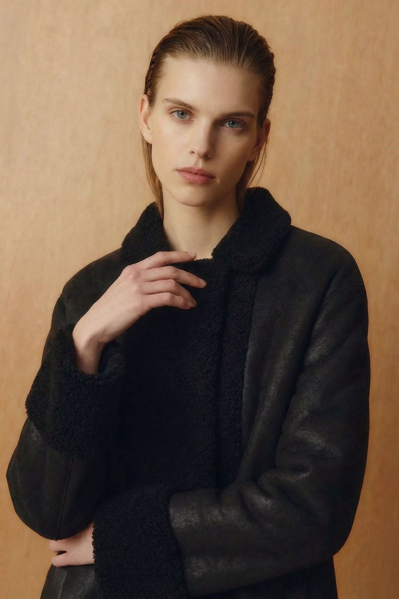 Black Long Leather Coat - ADAMO