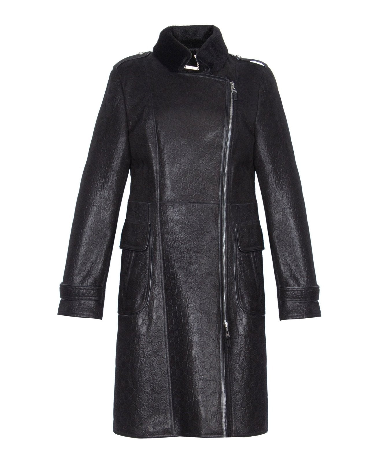 Black Long Leather Coat - ADAMO