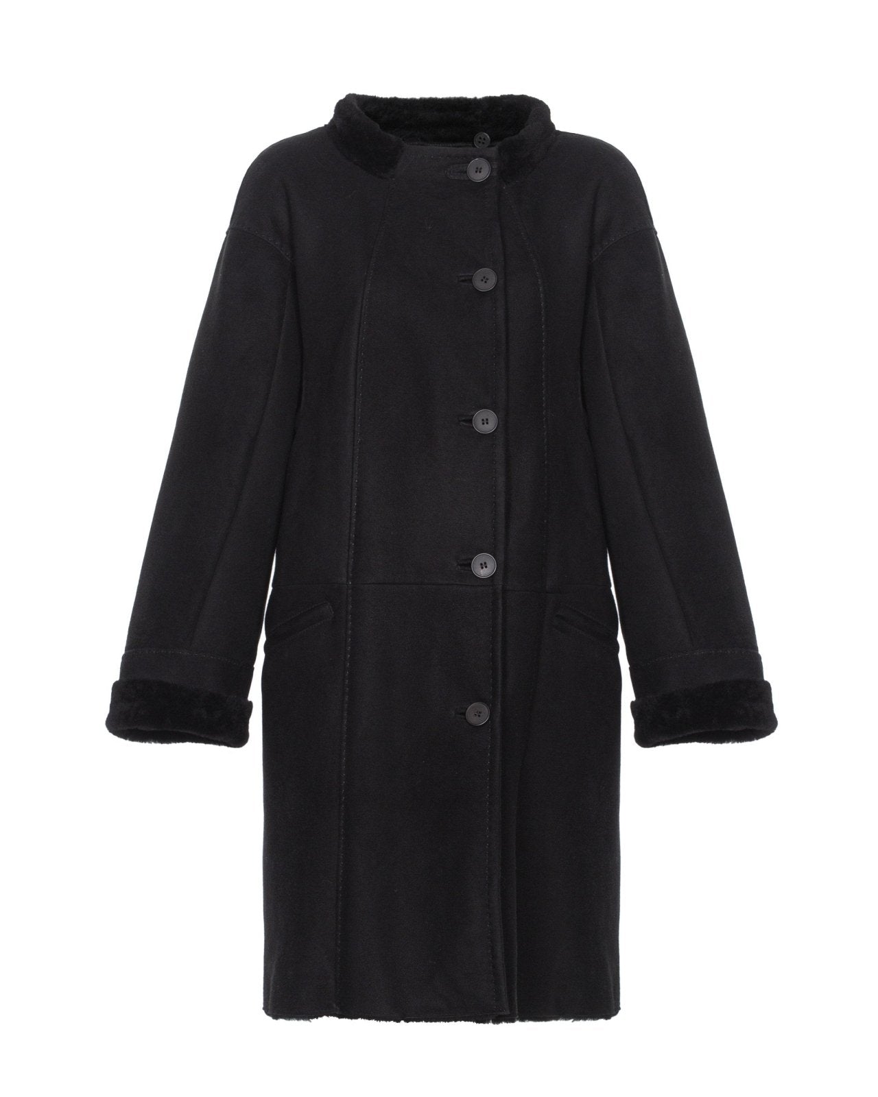 Black Long Leather Coat - ADAMO