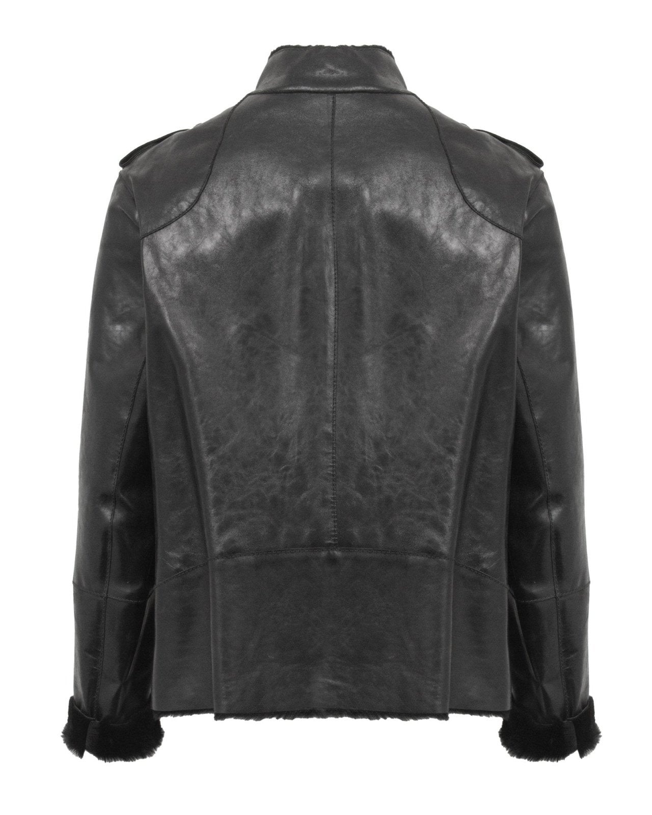 Black Long Leather Jacket - ADAMO