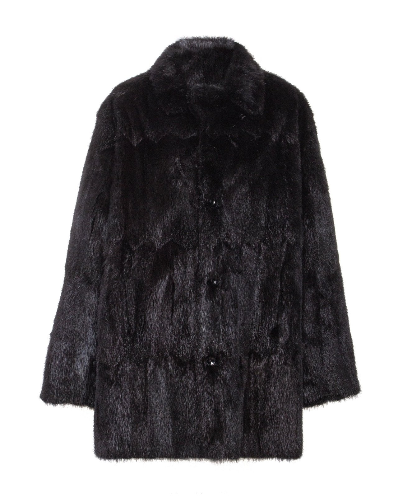 Black Long Nutria Fur Coat - ADAMO