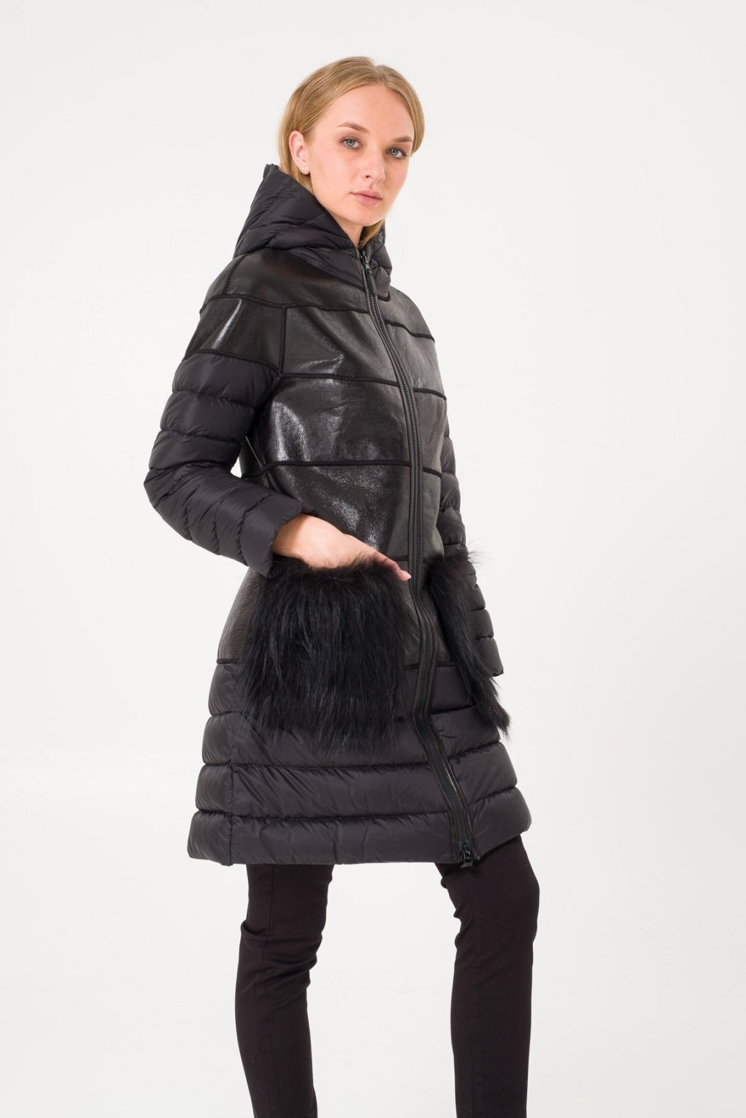 Black Long Puffer Coat - ADAMO