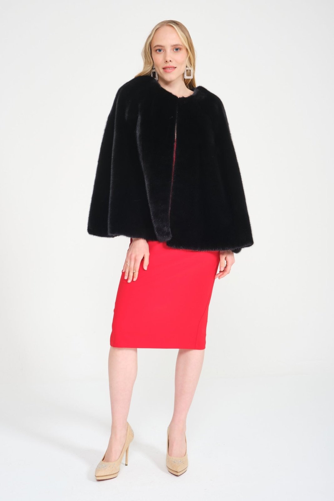 Black Mink Fur Cape - ADAMO