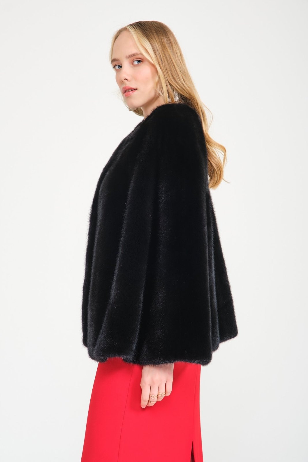 Black Mink Fur Cape - ADAMO