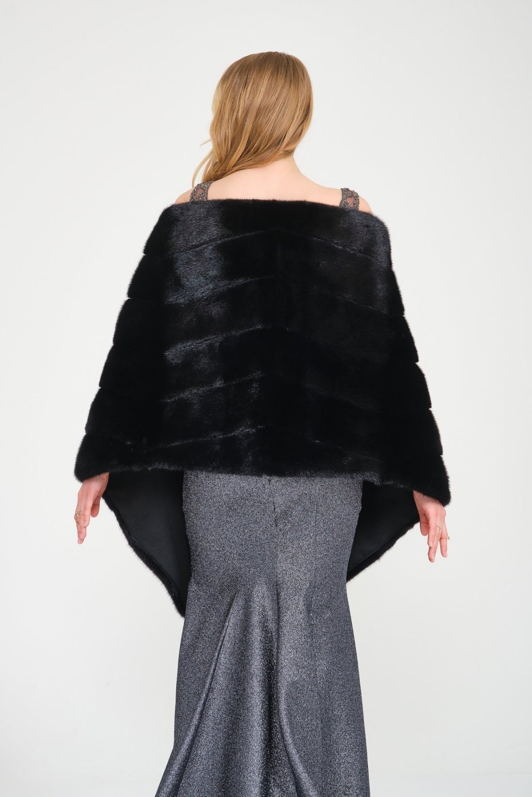 Black Mink Fur Shawl - ADAMO