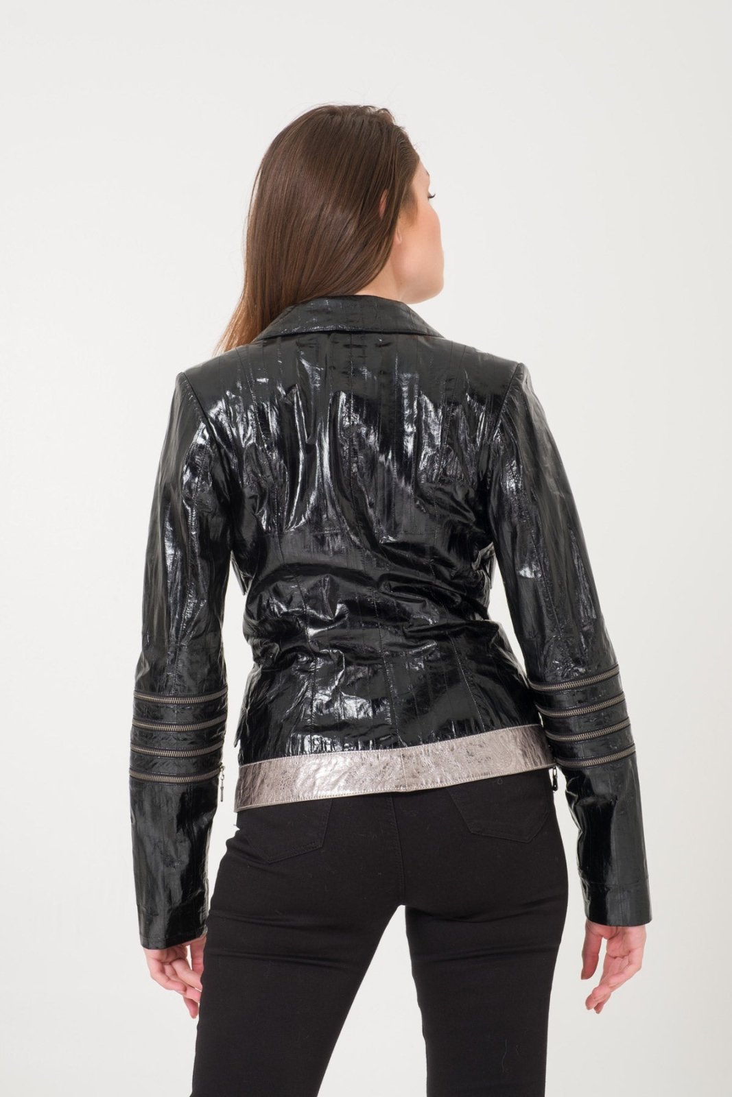 Black Patent Leather Blazer - ADAMO