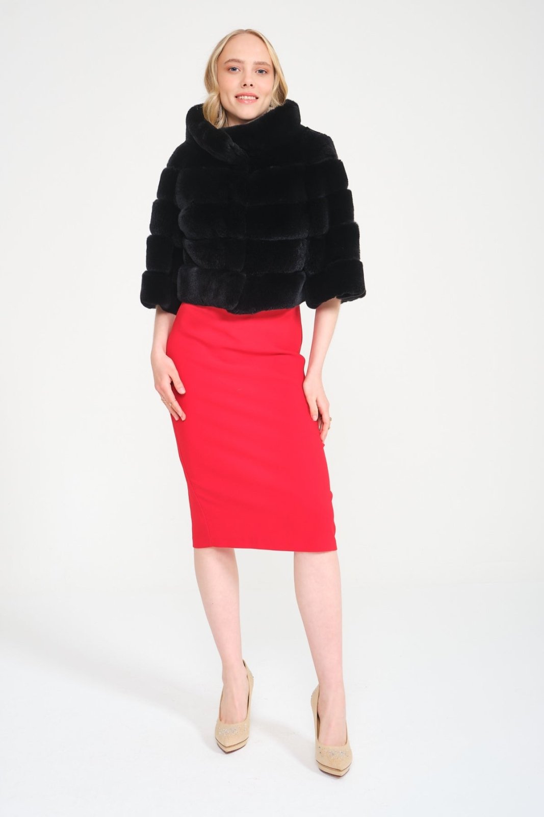 Black Rex Fur Jacket - ADAMO