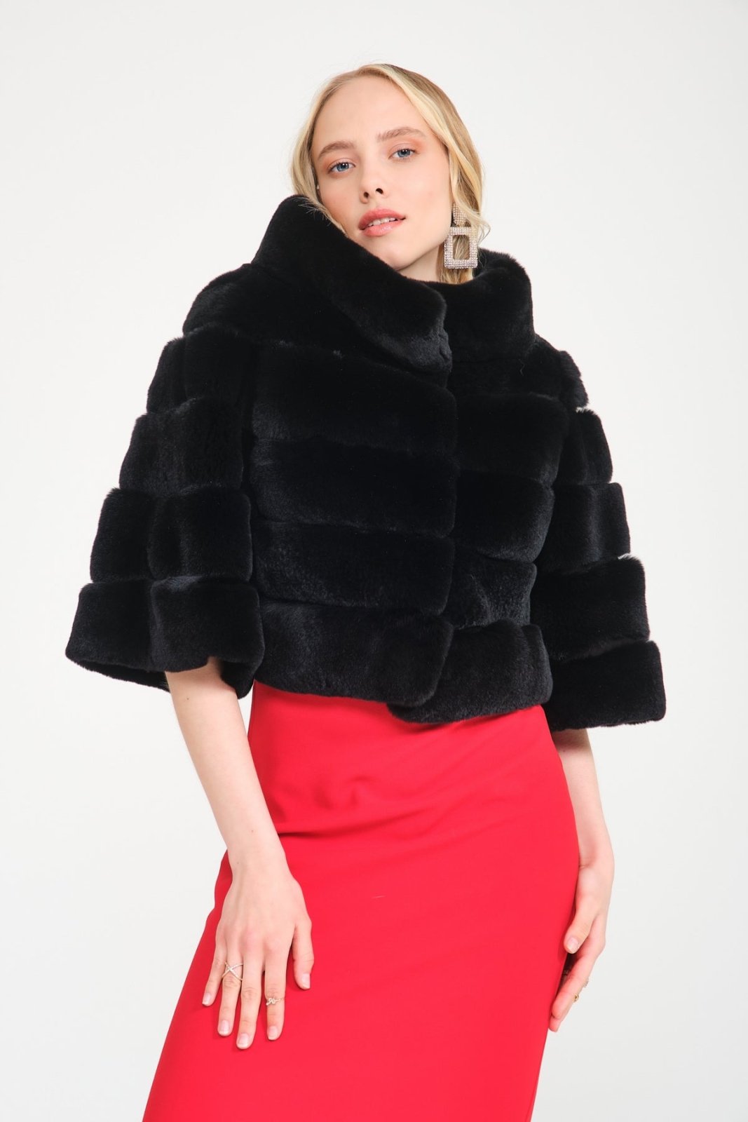 Black Rex Fur Jacket - ADAMO