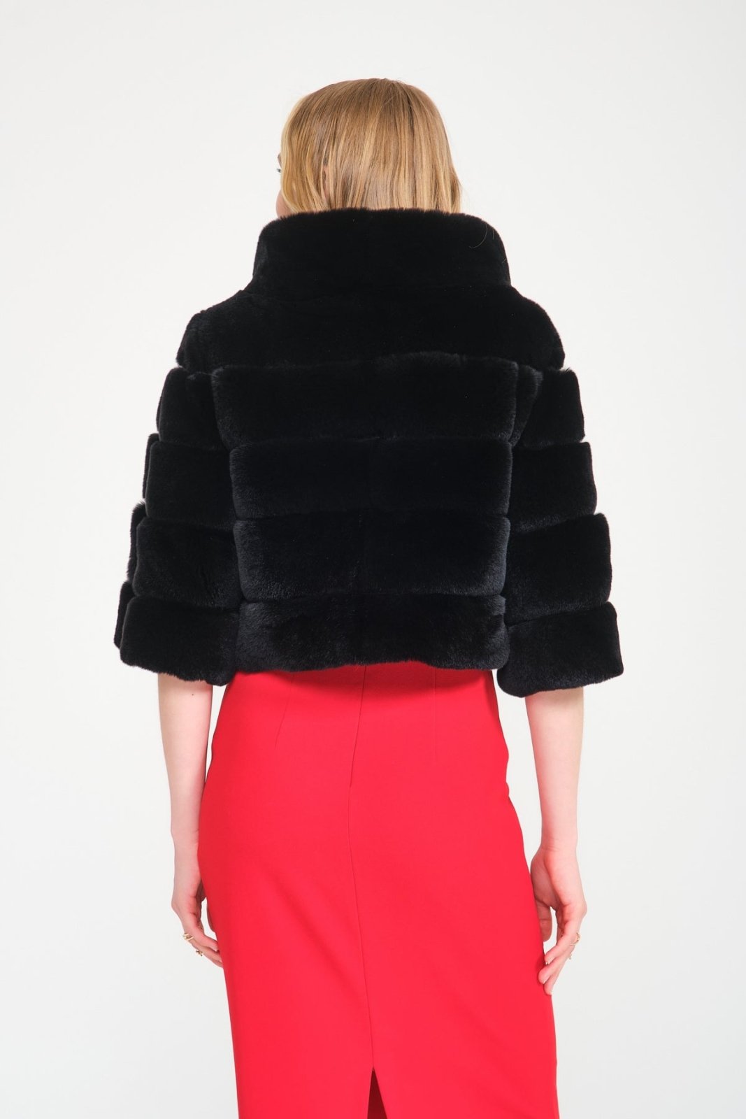 Black Rex Fur Jacket - ADAMO