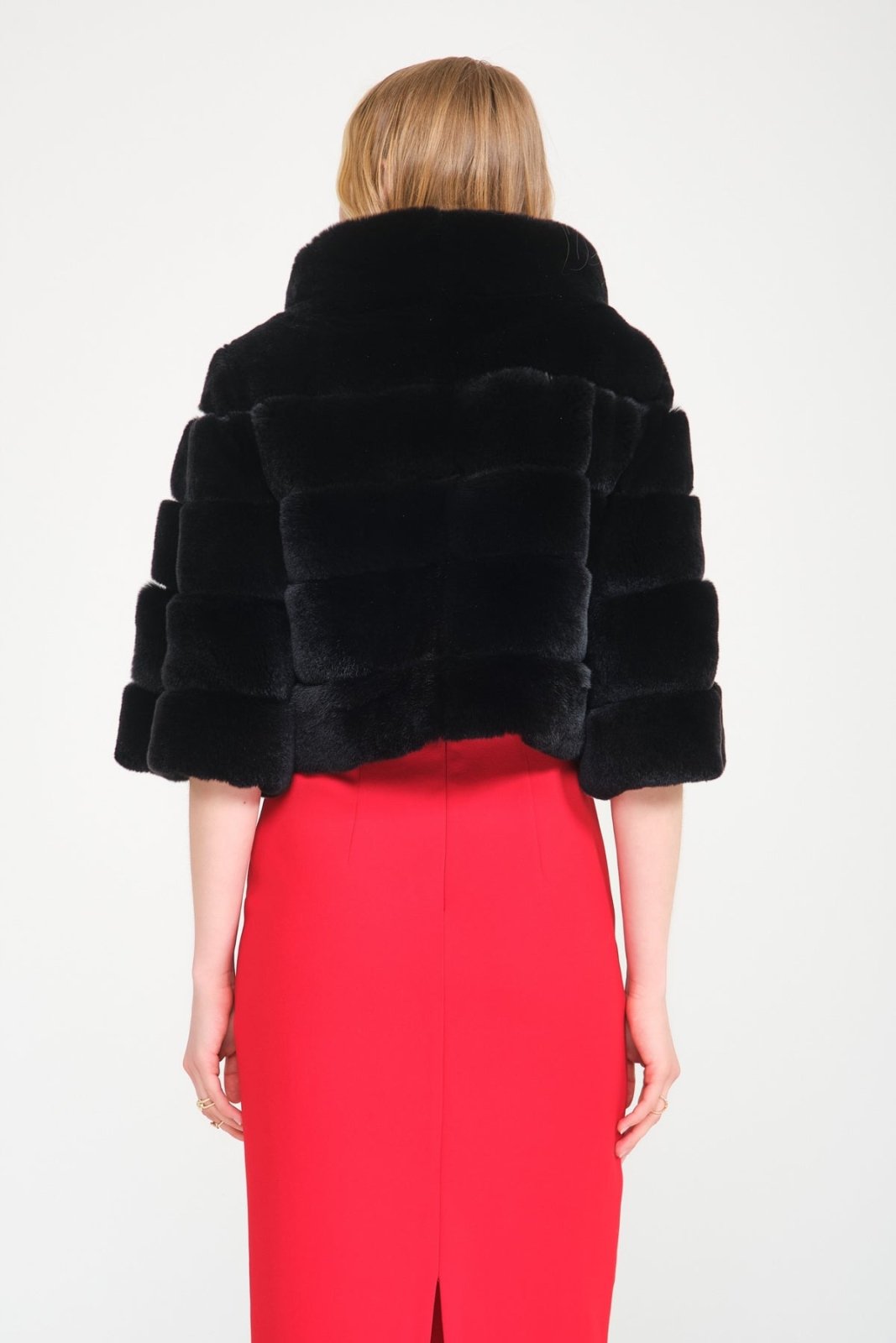 Black Rex Fur Jacket - ADAMO