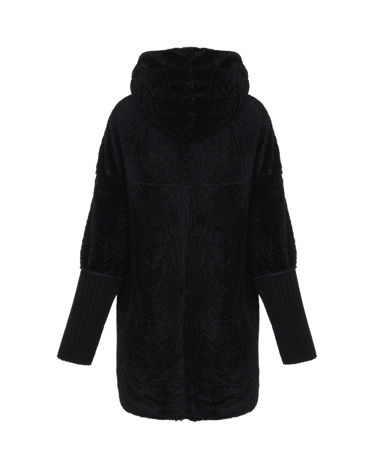 Black Shearling Coat - ADAMO