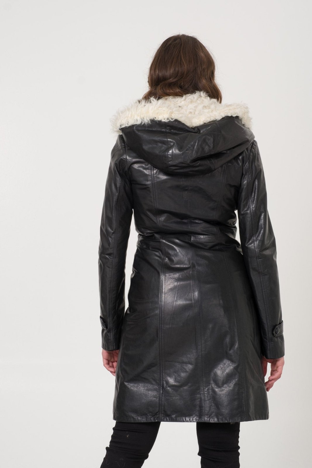 Black Shearling Coat - ADAMO