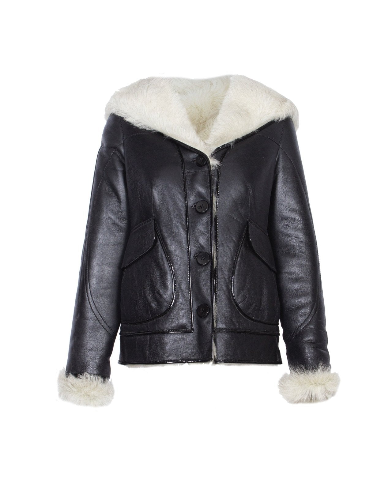 Black Shearling Coat - ADAMO