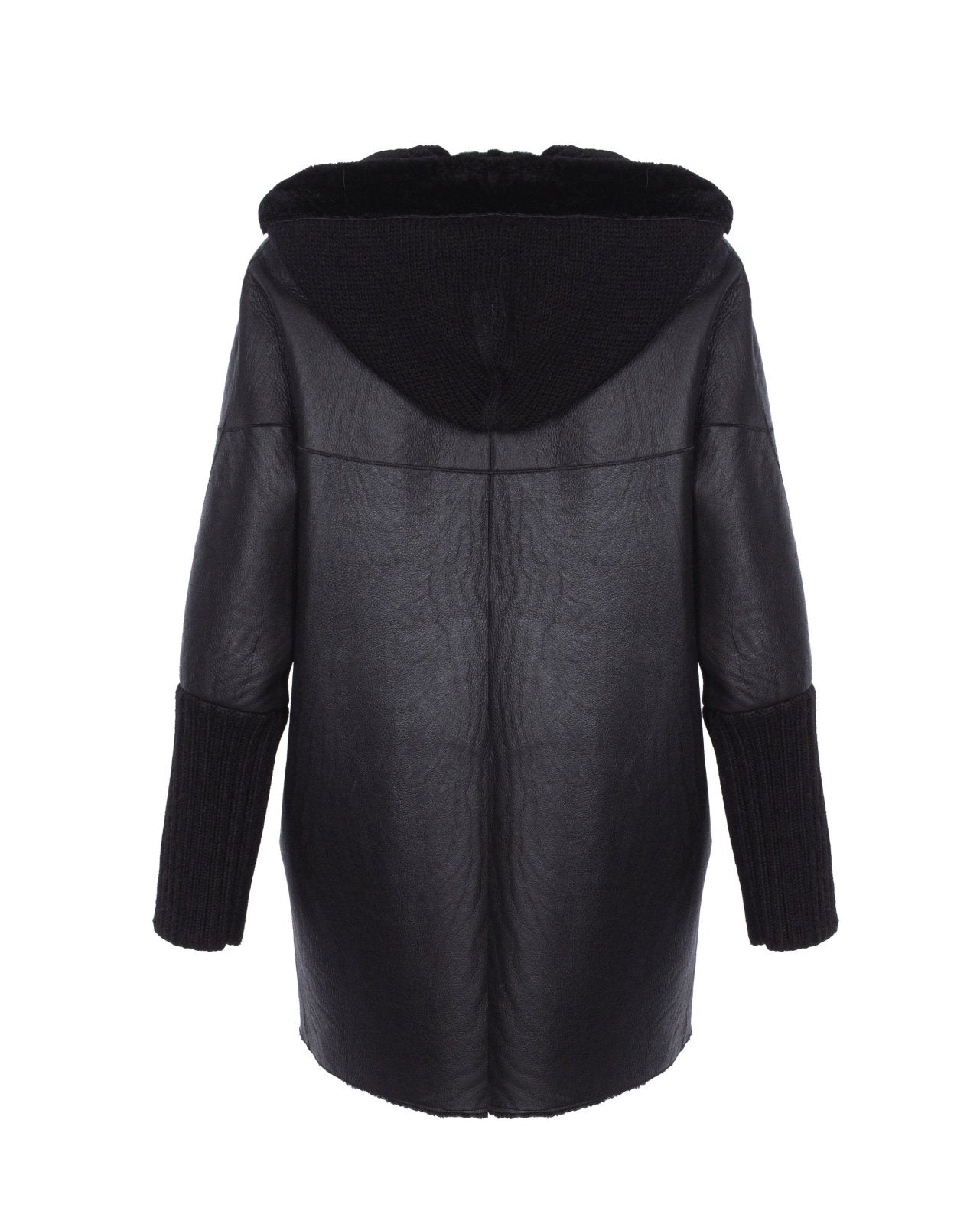 Black Shearling Coat - ADAMO