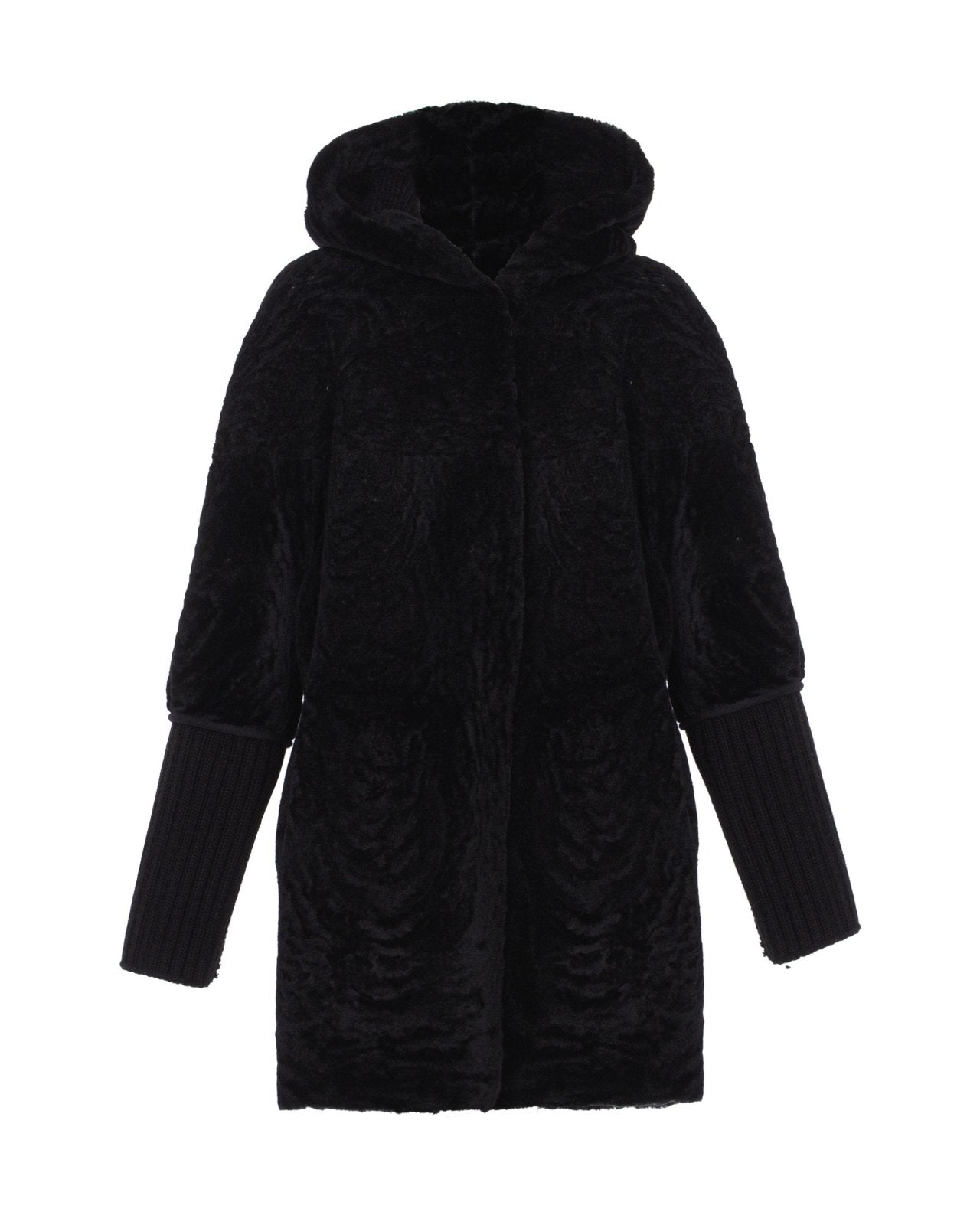 Black Shearling Coat - ADAMO