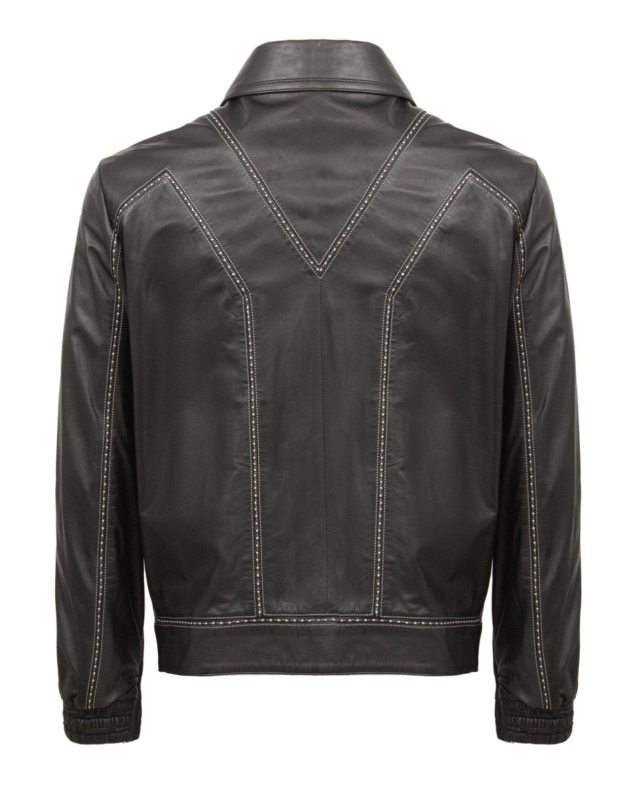 Black Short Leather Jacket - ADAMO