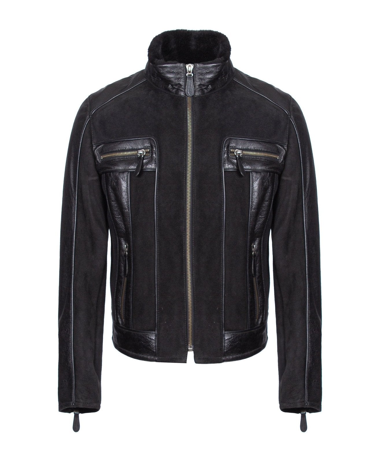 Black Short Leather Jacket - ADAMO