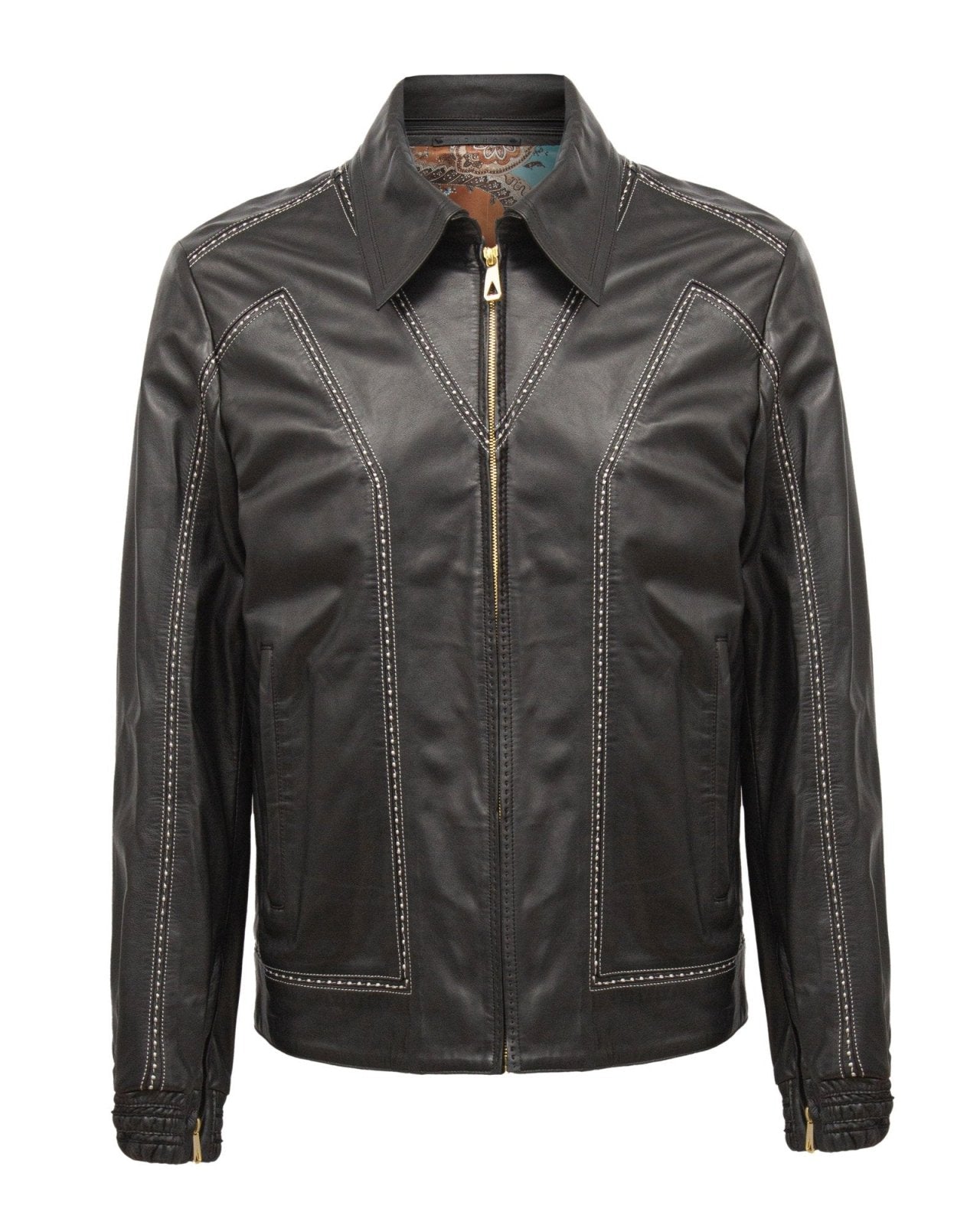 Black Short Leather Jacket - ADAMO