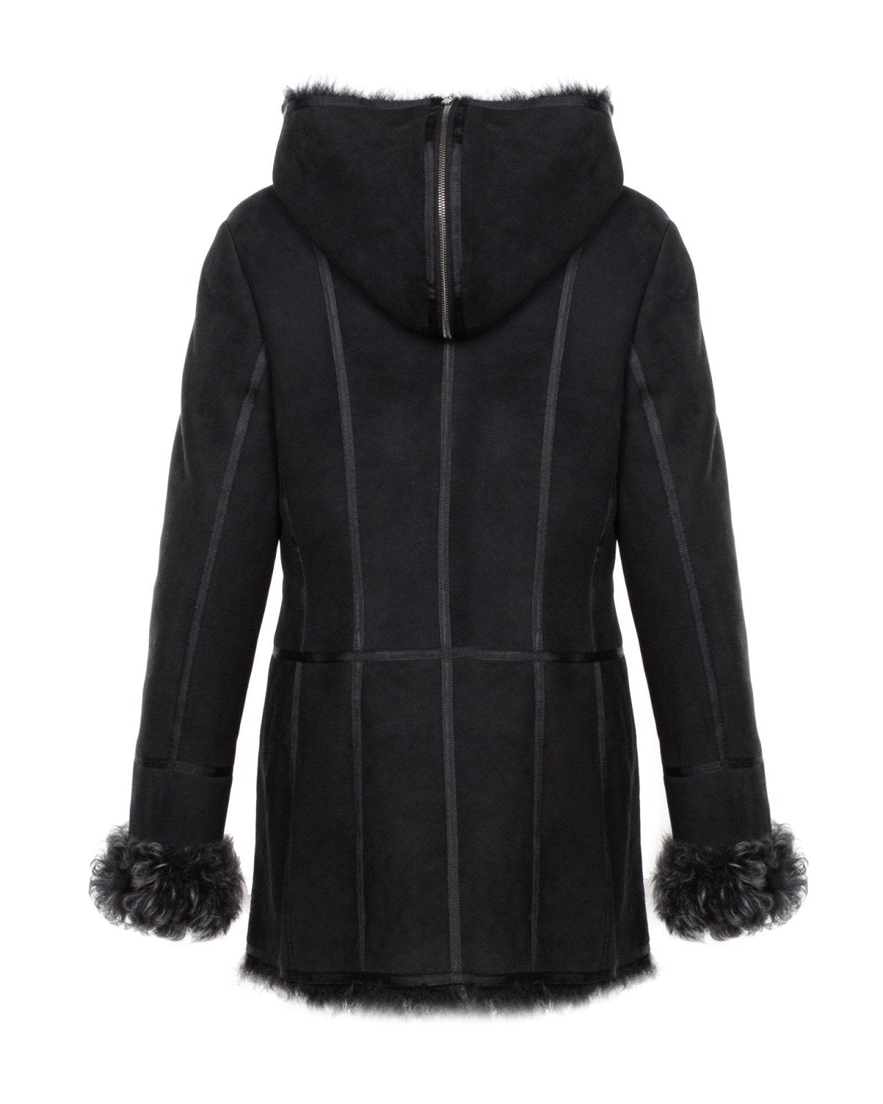 Black Suede Leather Coat - ADAMO