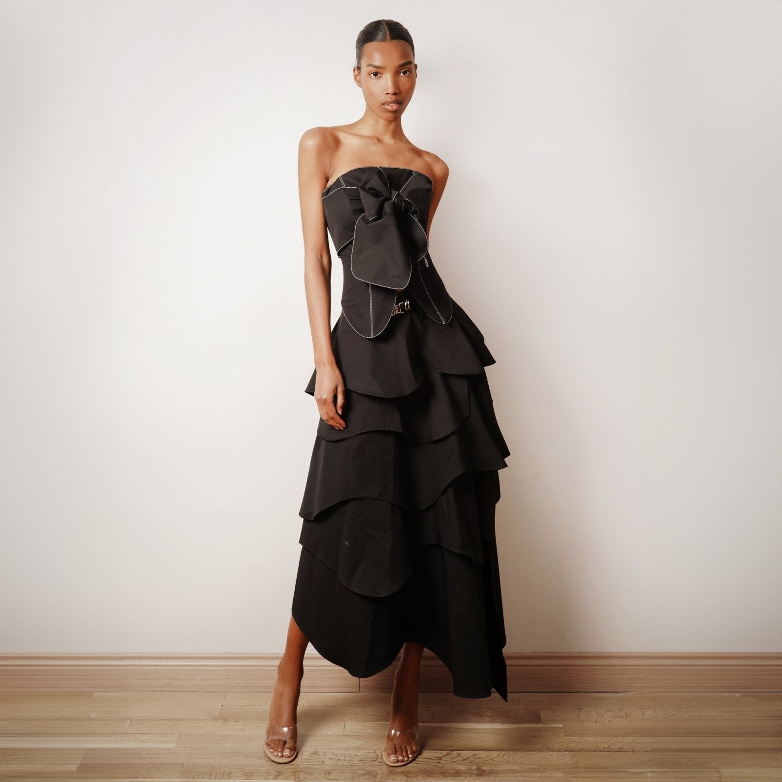 Black Tiered Ruffle Skirt - ADAMO