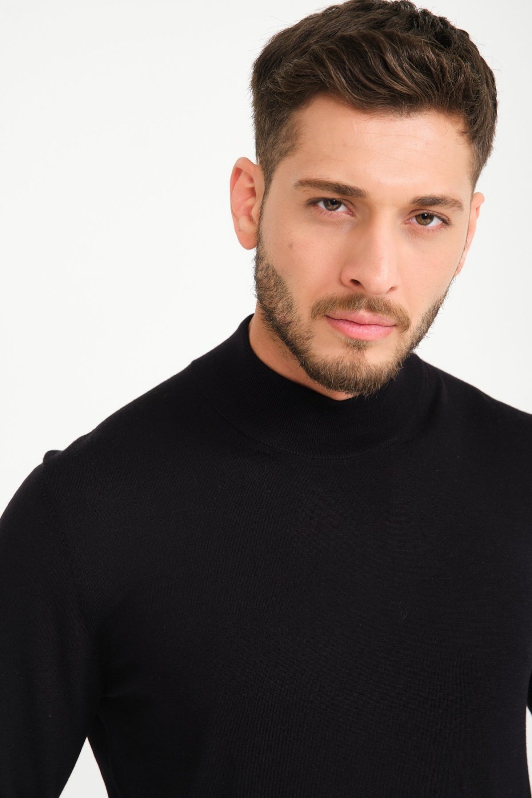 Black Wool Knit Sweater - ADAMO