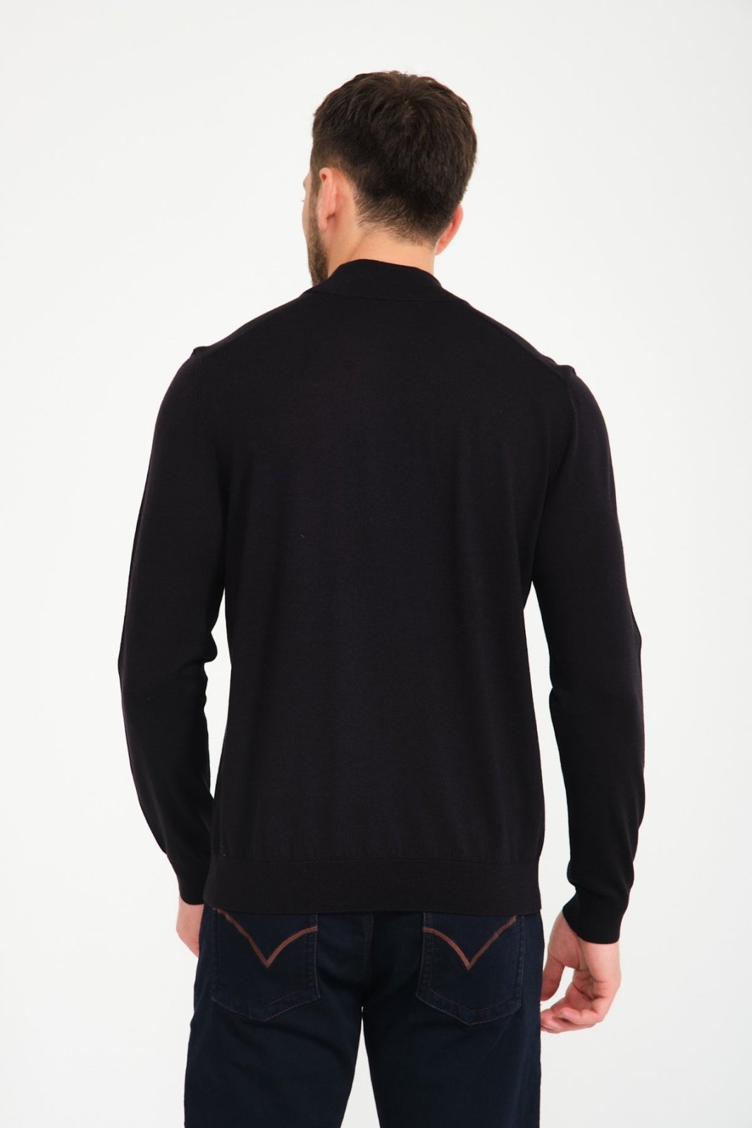 Black Wool Knit Sweater - ADAMO