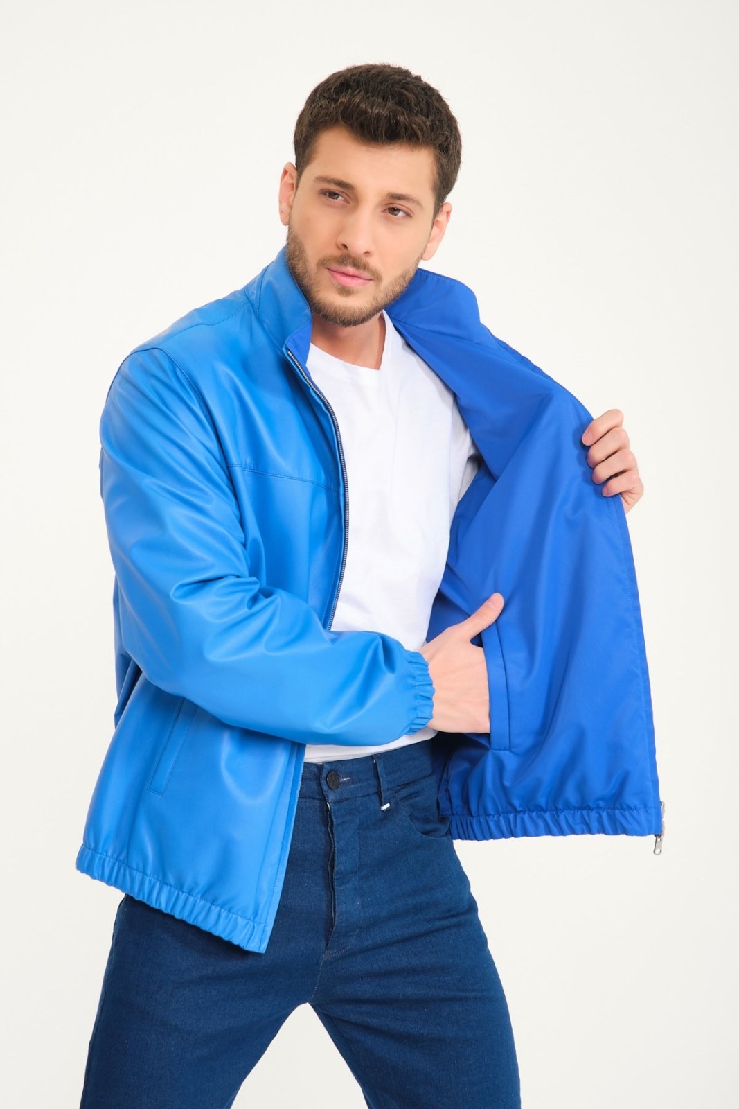 Blue Double - face Jacket - ADAMO