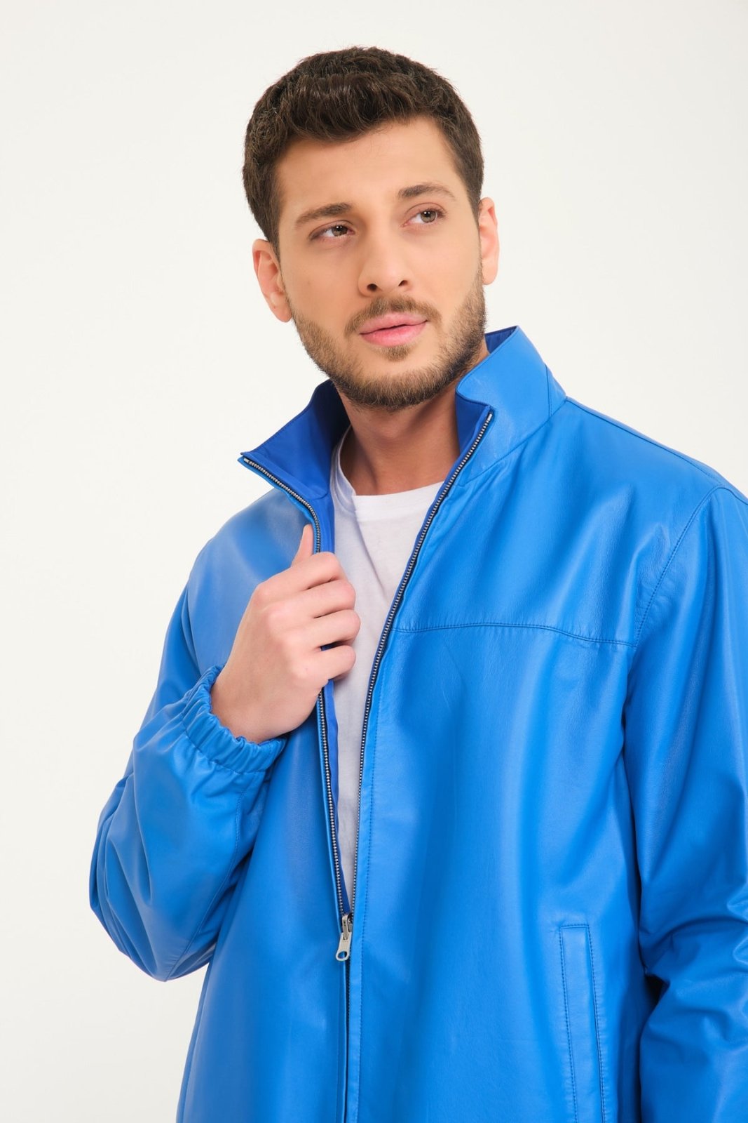 Blue Double - face Jacket - ADAMO