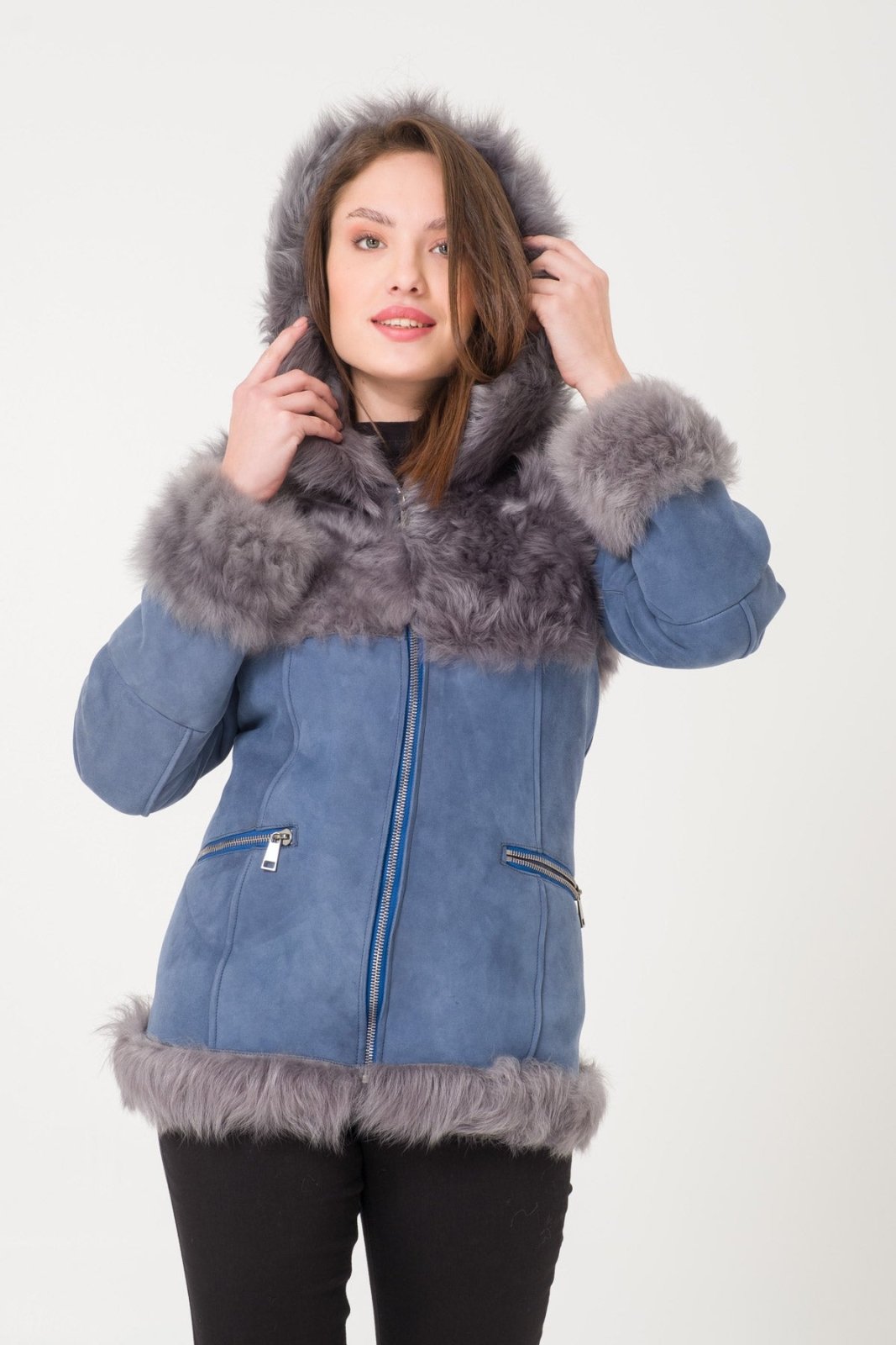 Blue Fur Coat - ADAMO